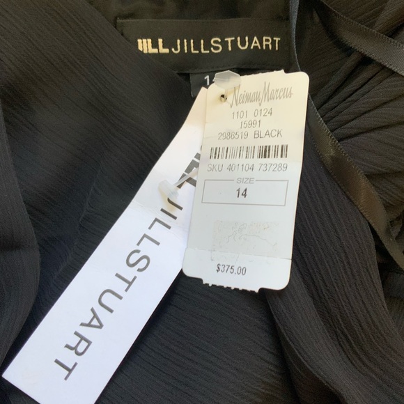 Jill Jill Stuart Black Chiffon Flounce Cut out One Strap Mini Dress 14 NWT - Picture 10 of 12